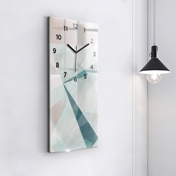 Modern vertical wall clock Triangles Abstract Texture
