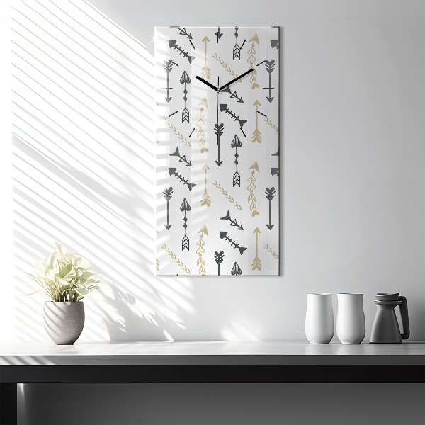 Modern vertical wall clock Geometric hipster pattern