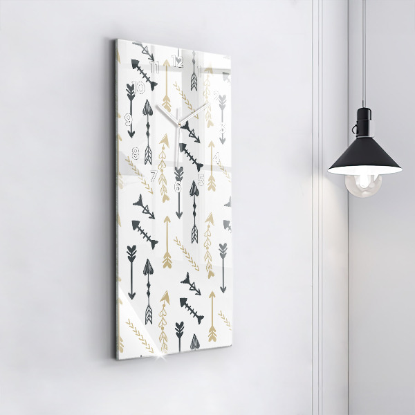 Modern vertical wall clock Geometric hipster pattern