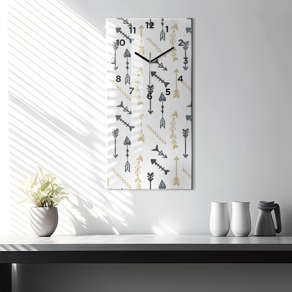 Modern vertical wall clock Geometric hipster pattern