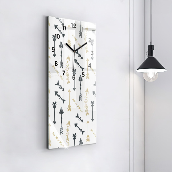 Modern vertical wall clock Geometric hipster pattern