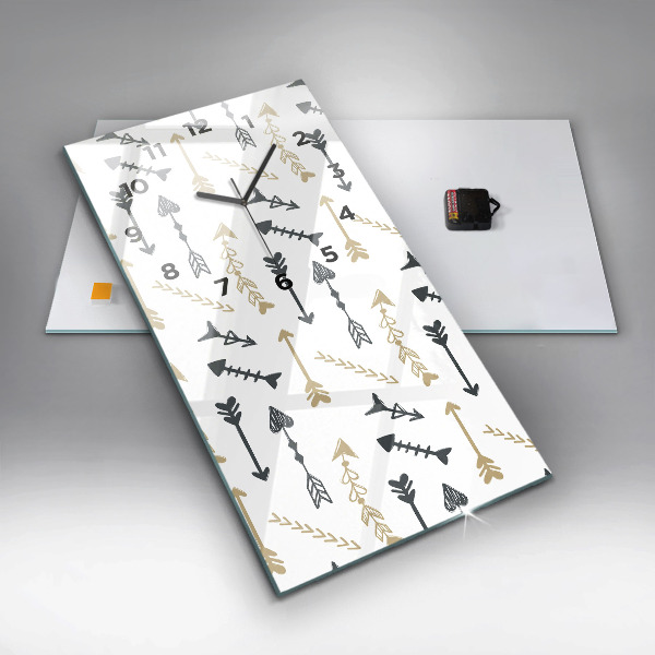 Modern vertical wall clock Geometric hipster pattern