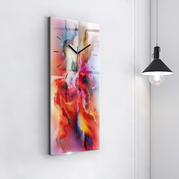 Modern vertical wall clock Spilled paint