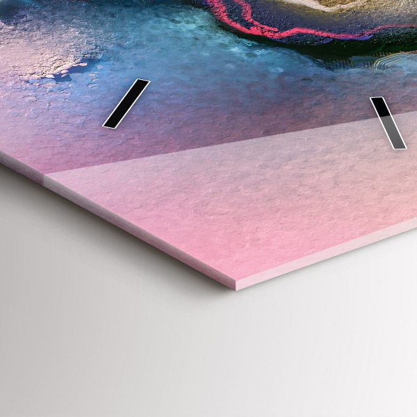 Modern vertical wall clock Spilled paint