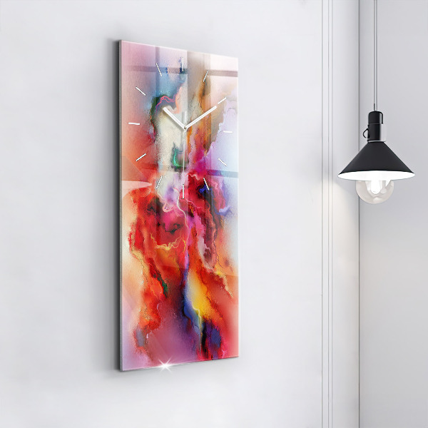 Modern vertical wall clock Spilled paint