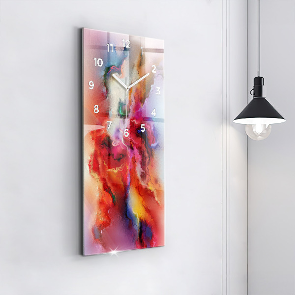 Modern vertical wall clock Spilled paint