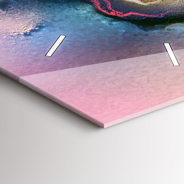 Modern vertical wall clock Spilled paint