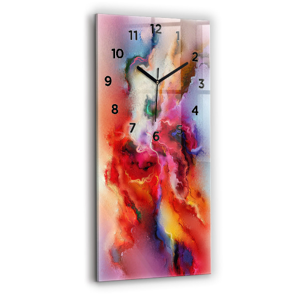 Modern vertical wall clock Spilled paint
