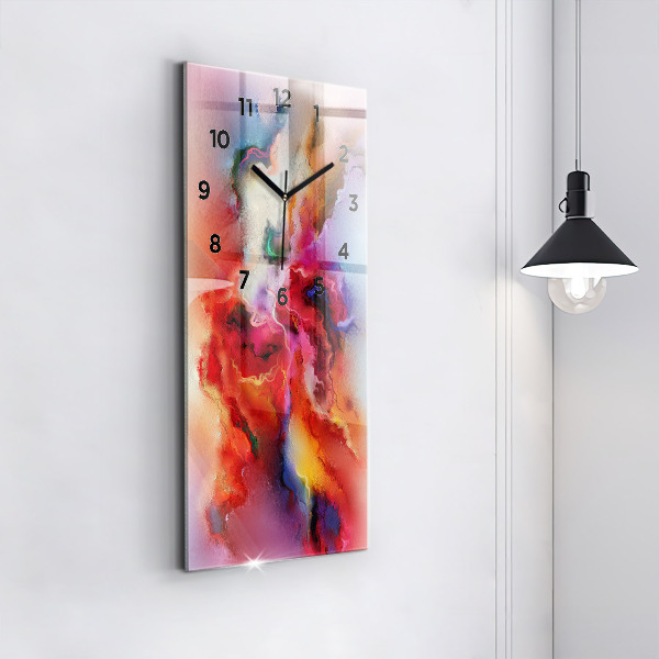 Modern vertical wall clock Spilled paint