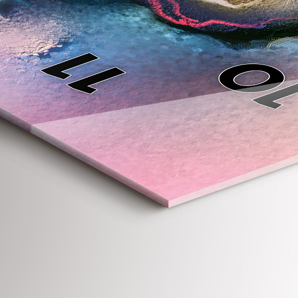 Modern vertical wall clock Spilled paint