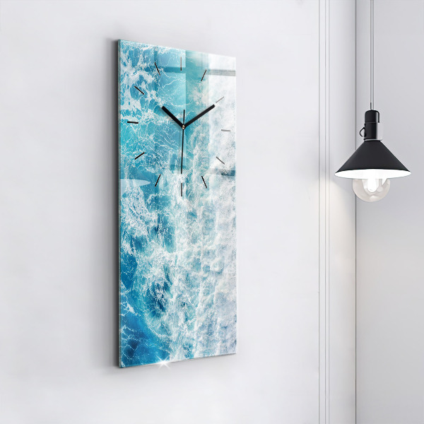 Modern vertical wall clock Ocean waves
