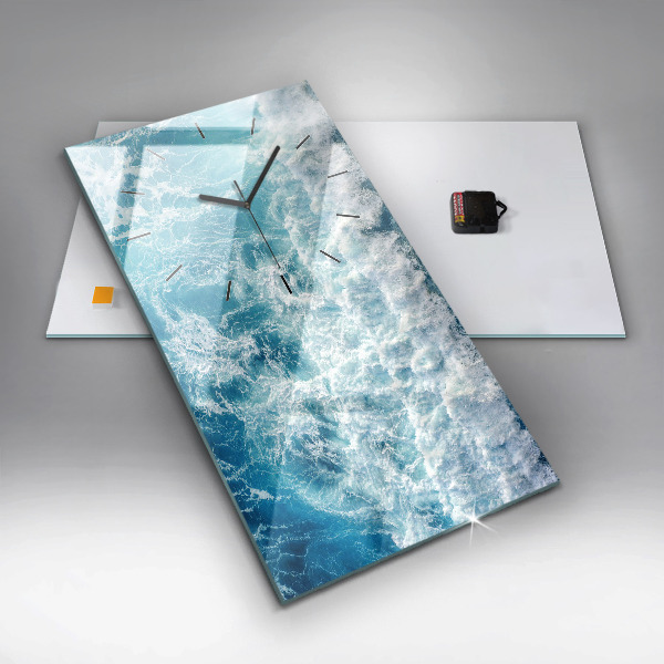 Modern vertical wall clock Ocean waves