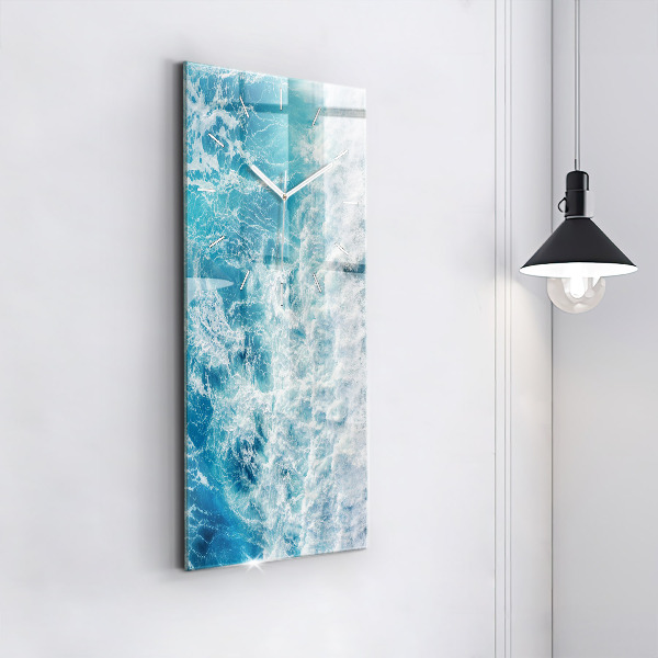 Modern vertical wall clock Ocean waves