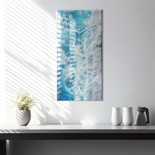 Modern vertical wall clock Ocean waves