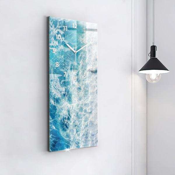 Modern vertical wall clock Ocean waves