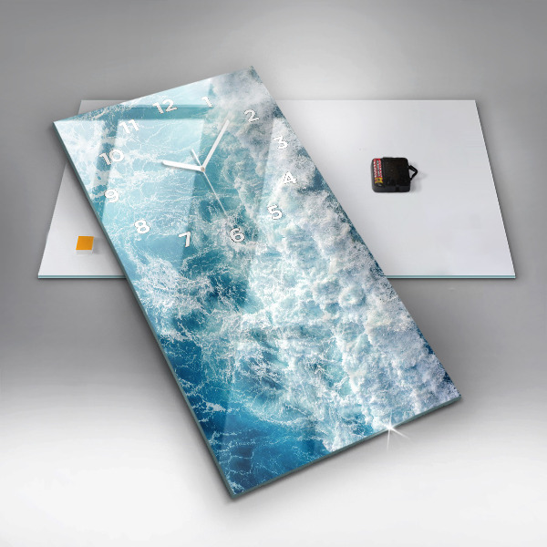 Modern vertical wall clock Ocean waves