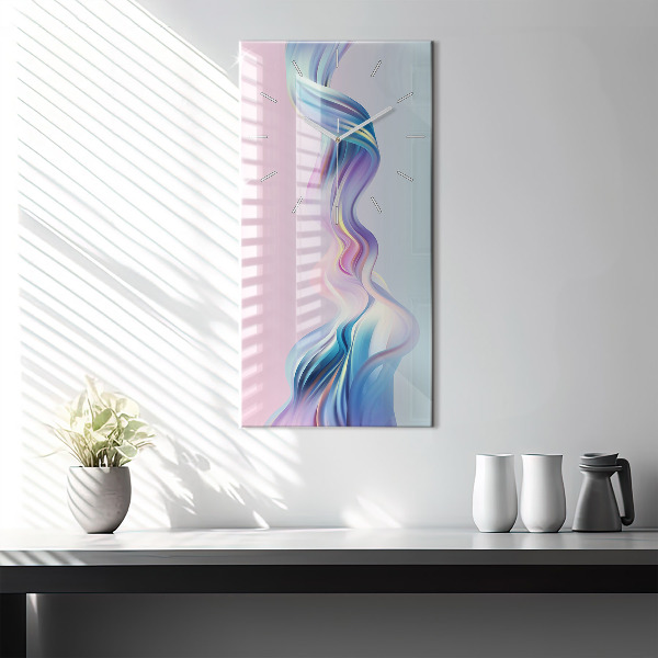 Modern vertical wall clock Pastel Wave Abstraction