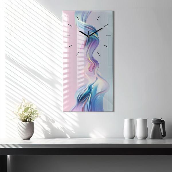 Modern vertical wall clock Pastel Wave Abstraction