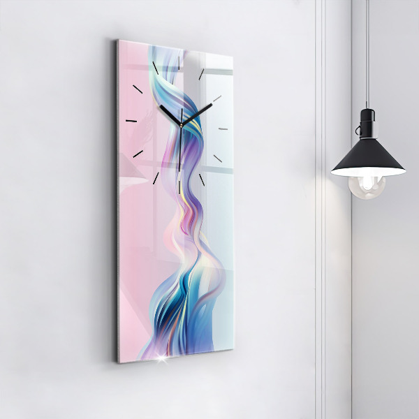 Modern vertical wall clock Pastel Wave Abstraction