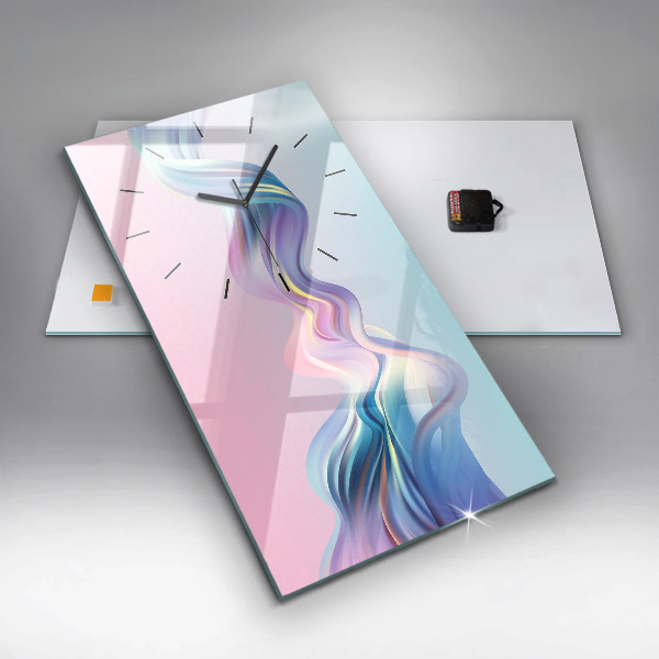 Modern vertical wall clock Pastel Wave Abstraction