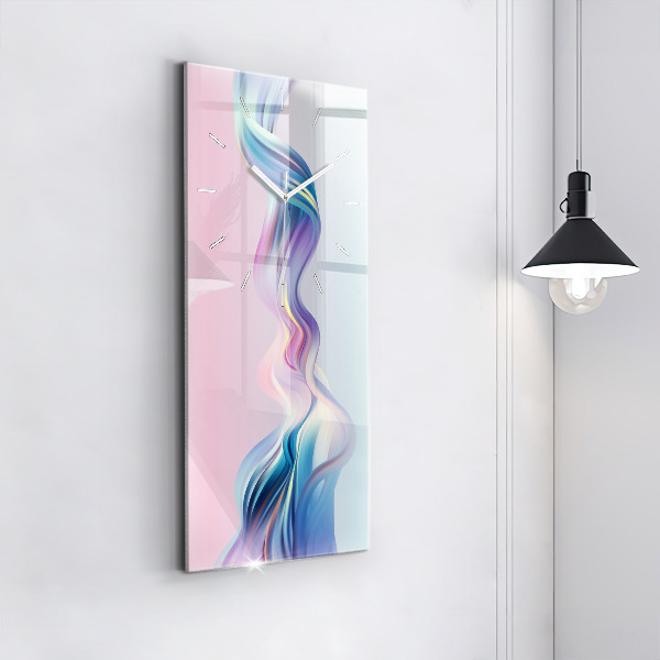 Modern vertical wall clock Pastel Wave Abstraction