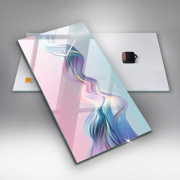 Modern vertical wall clock Pastel Wave Abstraction