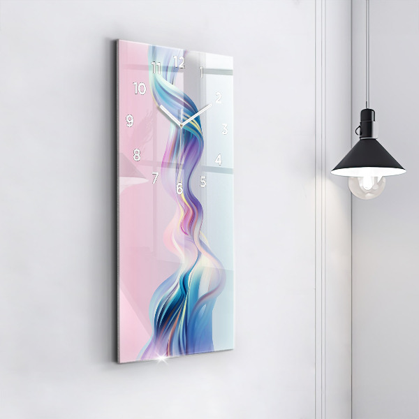 Modern vertical wall clock Pastel Wave Abstraction
