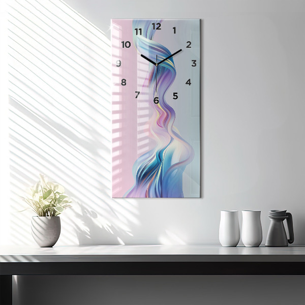 Modern vertical wall clock Pastel Wave Abstraction