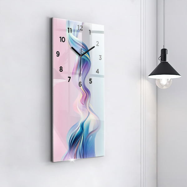 Modern vertical wall clock Pastel Wave Abstraction