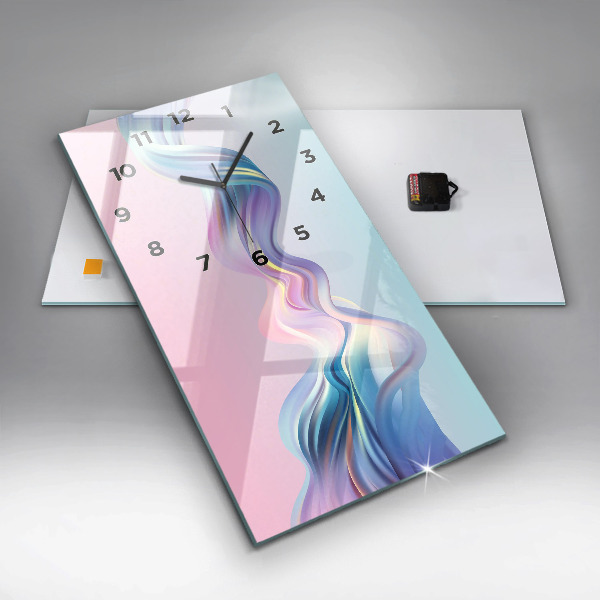 Modern vertical wall clock Pastel Wave Abstraction