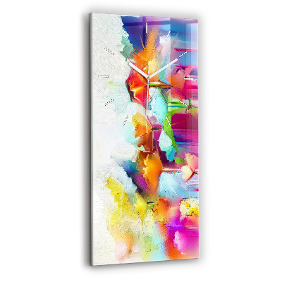 Modern vertical wall clock Abstract flowers