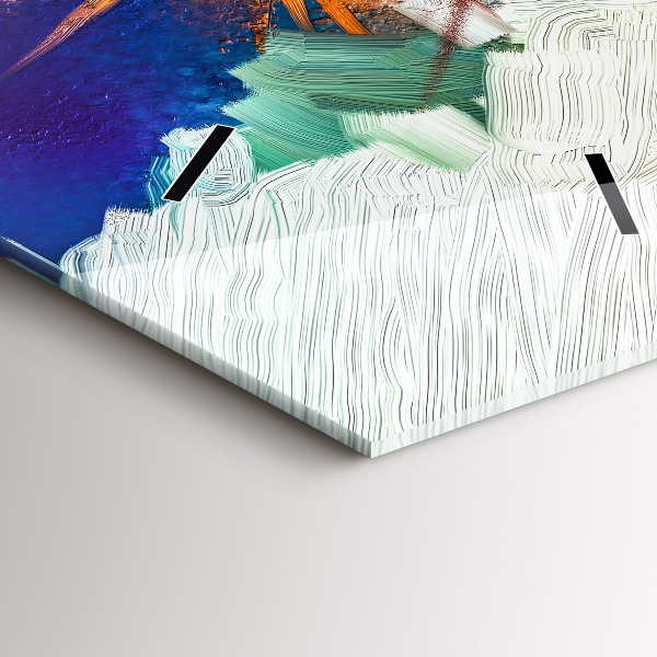 Modern vertical wall clock Abstract flowers