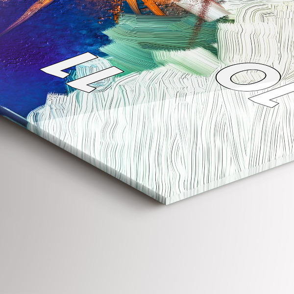 Modern vertical wall clock Abstract flowers