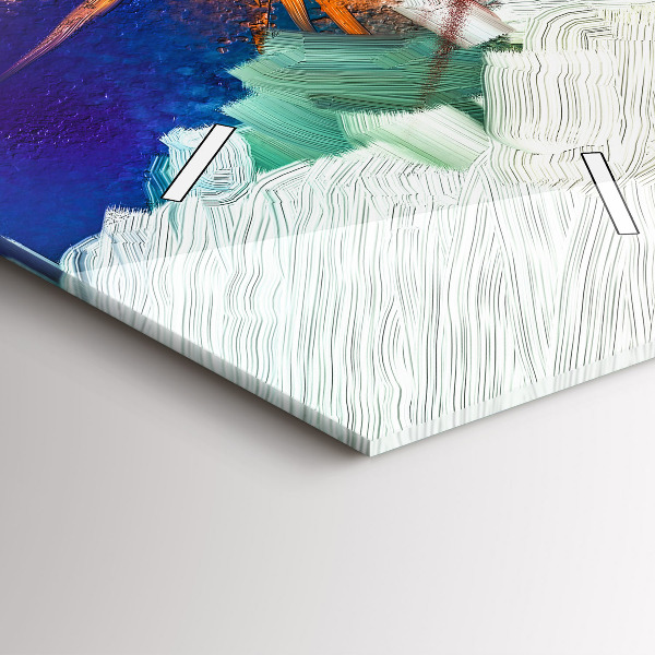 Modern vertical wall clock Abstract flowers