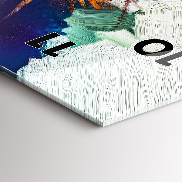 Modern vertical wall clock Abstract flowers