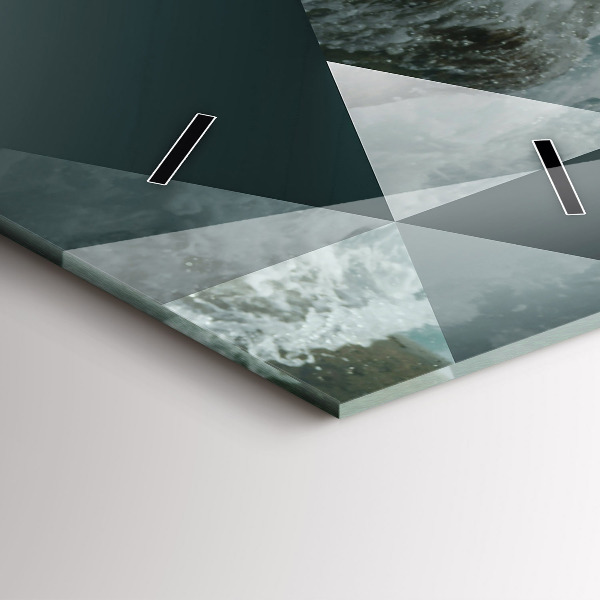 Modern vertical wall clock Abstract sea waves