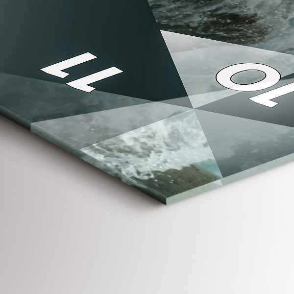 Modern vertical wall clock Abstract sea waves