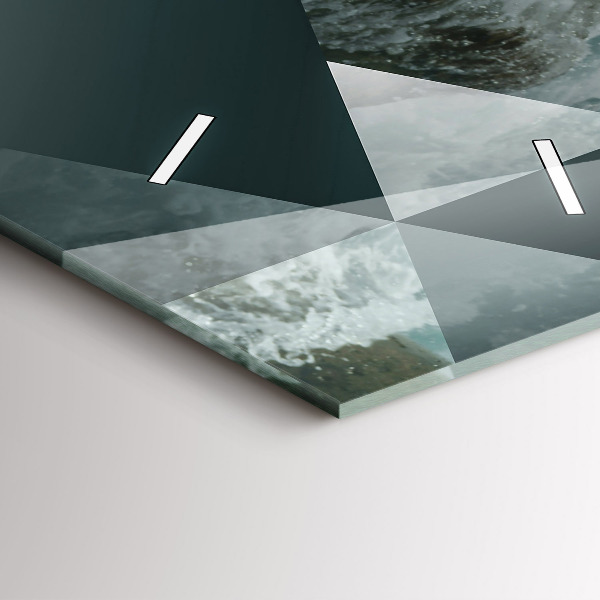 Modern vertical wall clock Abstract sea waves