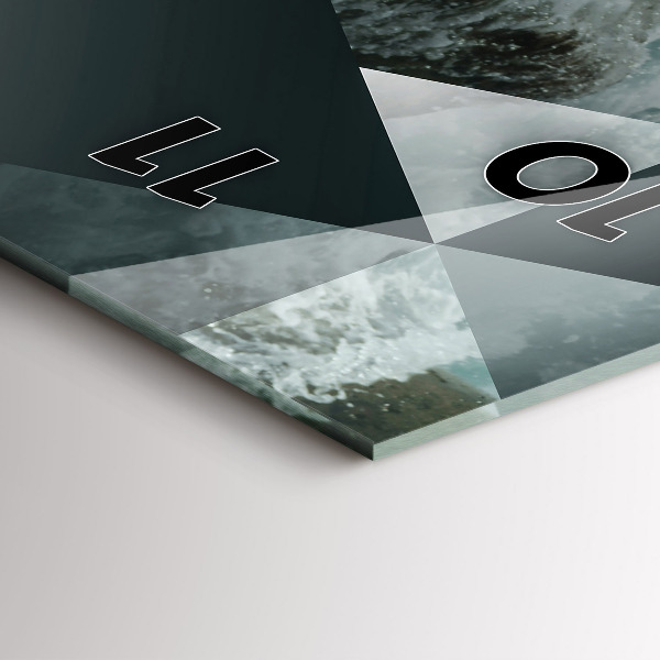 Modern vertical wall clock Abstract sea waves