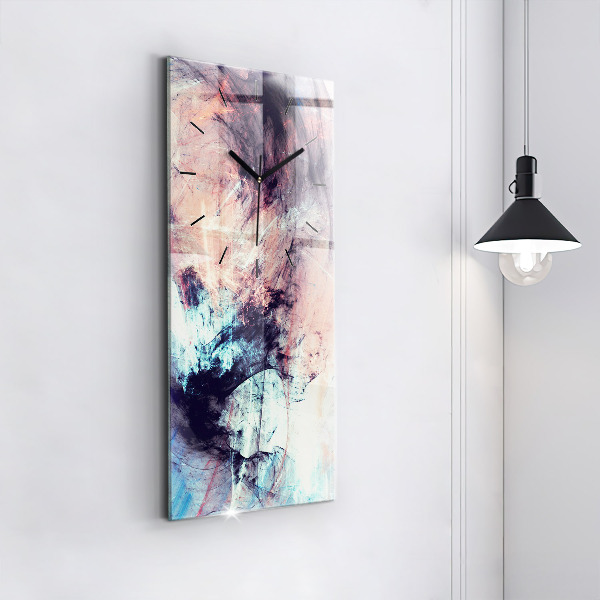 Modern vertical wall clock Abstract painting
