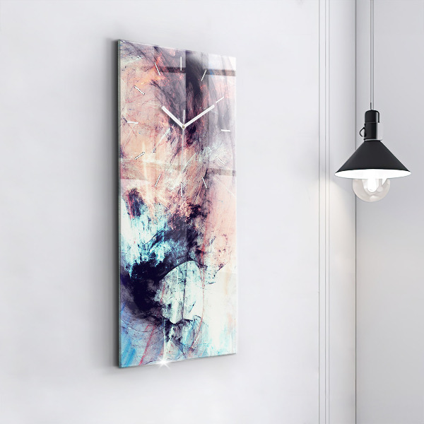 Modern vertical wall clock Abstract painting