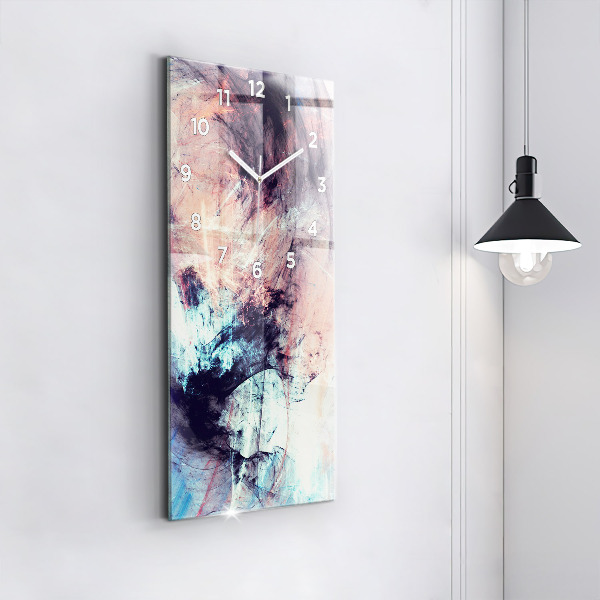 Modern vertical wall clock Abstract painting