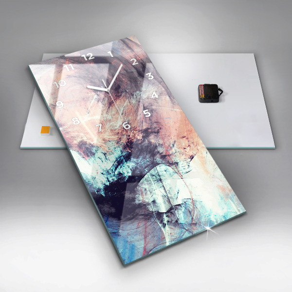 Modern vertical wall clock Abstract painting