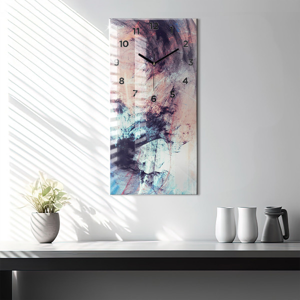 Modern vertical wall clock Abstract painting