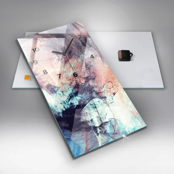 Modern vertical wall clock Abstract painting