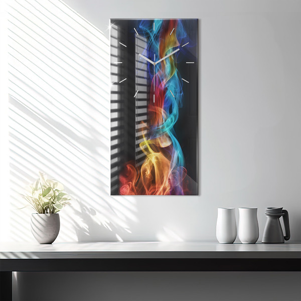 Modern vertical wall clock Abstract colorful lines