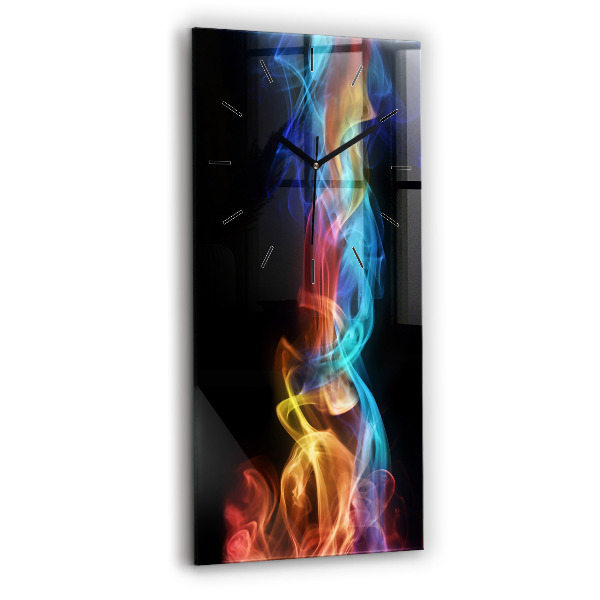 Modern vertical wall clock Abstract colorful lines