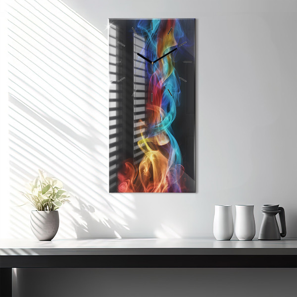 Modern vertical wall clock Abstract colorful lines