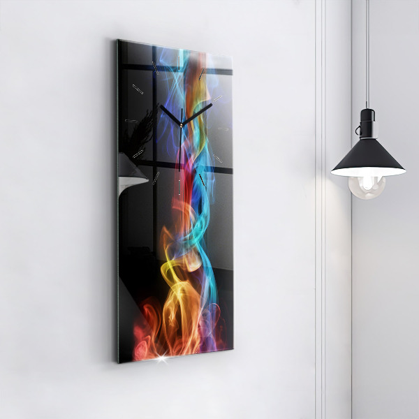 Modern vertical wall clock Abstract colorful lines