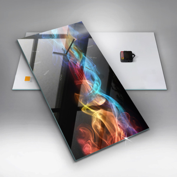 Modern vertical wall clock Abstract colorful lines